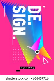 Vector of Triangle Geometric 3d forms. Abstract Modern Backgrounds for Design Festival Poster. Message Presentations or Identity Layouts. Graphic Template and ideas. 