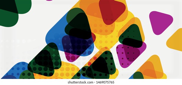 Vector triangle geometric abstract composition background. Retro vector illustration. Ornament illustration. Banner, poster template.