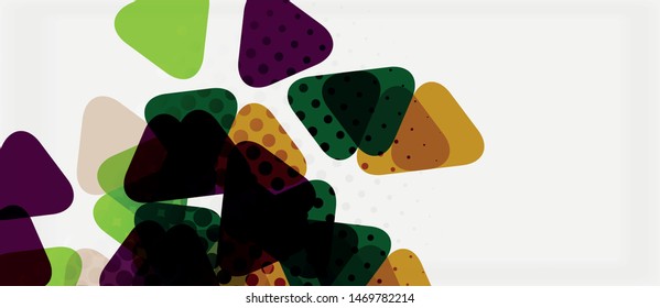 Vector triangle geometric abstract composition background. Retro vector illustration. Ornament illustration. Banner, poster template.