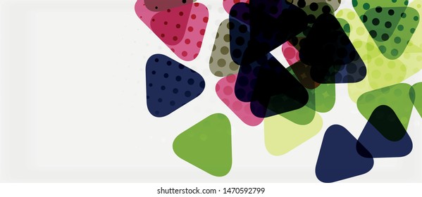 Vector triangle geometric abstract composition background. Retro vector illustration. Ornament illustration. Banner, poster template.