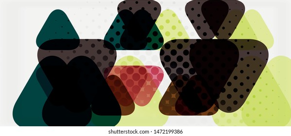 Vector triangle geometric abstract composition background. Retro vector illustration. Ornament illustration. Banner, poster template.