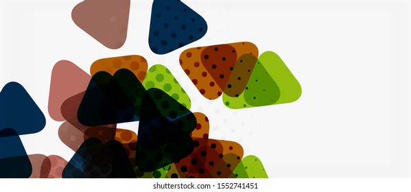 Vector triangle geometric abstract composition background. Retro vector illustration. Ornament illustration. Banner, poster template.