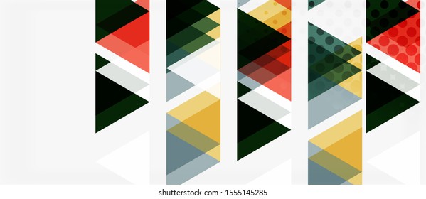 Vector triangle geometric abstract composition background. Retro vector illustration. Ornament illustration. Banner, poster template.