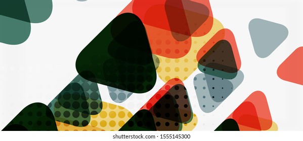 Vector triangle geometric abstract composition background. Retro vector illustration. Ornament illustration. Banner, poster template.