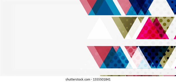 Vector triangle geometric abstract composition background. Retro vector illustration. Ornament illustration. Banner, poster template.