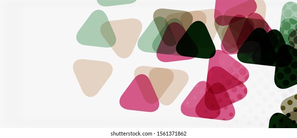 Vector triangle geometric abstract composition background. Retro vector illustration. Ornament illustration. Banner, poster template.