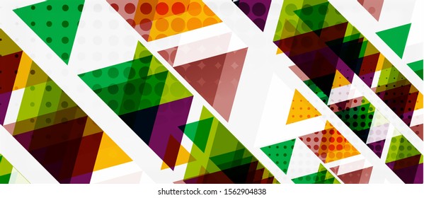 Vector triangle geometric abstract composition background. Retro vector illustration. Ornament illustration. Banner, poster template.