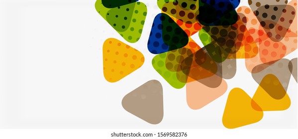 Vector triangle geometric abstract composition background. Retro vector illustration. Ornament illustration. Banner, poster template.