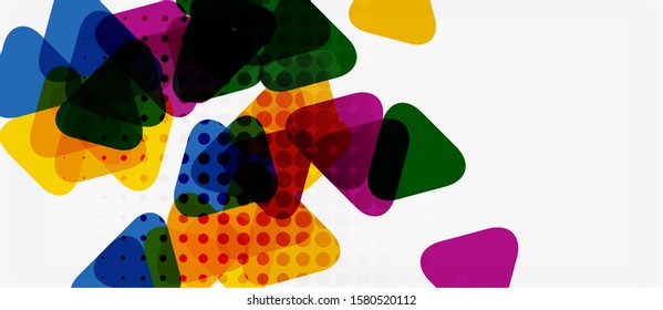 Vector triangle geometric abstract composition background. Retro vector illustration. Ornament illustration. Banner, poster template.