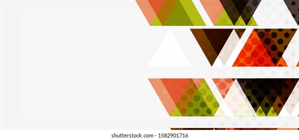 Vector triangle geometric abstract composition background. Retro vector illustration. Ornament illustration. Banner, poster template.