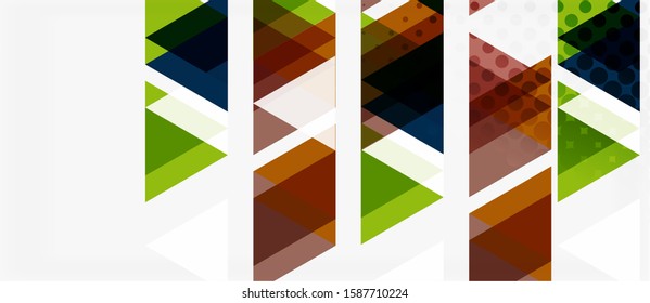 Vector triangle geometric abstract composition background. Retro vector illustration. Ornament illustration. Banner, poster template.