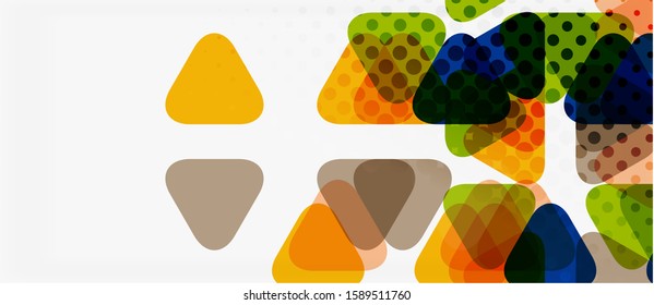 Fundo de composição abstrata geométrica de triângulo vetorial. Ilustração de vetor retrô. Ilustração do ornamento. Banner, modelo de cartaz.