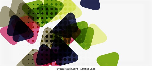 Vector triangle geometric abstract composition background. Retro vector illustration. Ornament illustration. Banner, poster template.