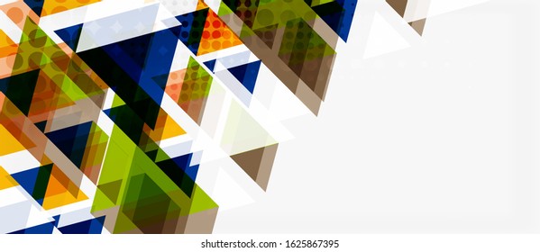 Vector triangle geometric abstract composition background. Retro vector illustration. Ornament illustration. Banner, poster template.
