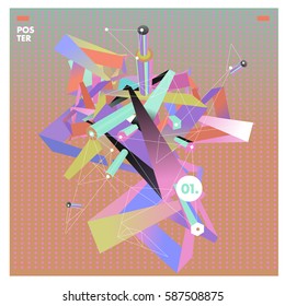 Vector of triangle geometric design. Modern and memphis style banner abstract backgrounds for poster, message presentations or identity layouts.
