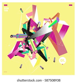 Vector of triangle geometric design. Modern and memphis style banner abstract backgrounds for poster, message presentations or identity layouts.