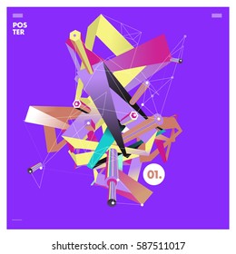 Vector of triangle geometric design. Modern and memphis style banner abstract backgrounds for poster, message presentations or identity layouts.