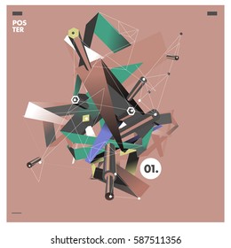 Vector of triangle geometric design. Modern and memphis style banner abstract backgrounds for poster, message presentations or identity layouts.