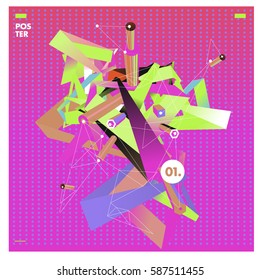 Vector of triangle geometric design. Modern and memphis style banner abstract backgrounds for poster, message presentations or identity layouts.