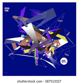 Vector of triangle geometric design. Modern and memphis style banner abstract backgrounds for poster, message presentations or identity layouts.