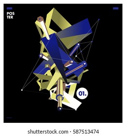 Vector of triangle geometric design. Modern and memphis style banner abstract backgrounds for poster, message presentations or identity layouts.