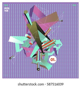 Vector of triangle geometric design. Modern and memphis style banner abstract backgrounds for poster, message presentations or identity layouts.