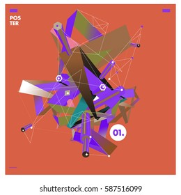 Vector of triangle geometric design. Modern and memphis style banner abstract backgrounds for poster, message presentations or identity layouts.