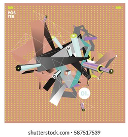 Vector of triangle geometric design. Modern and memphis style banner abstract backgrounds for poster, message presentations or identity layouts.