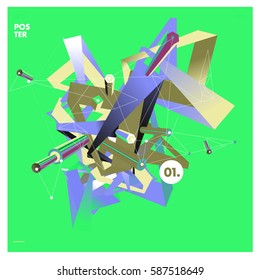 Vector of triangle geometric design. Modern and memphis style banner abstract backgrounds for poster, message presentations or identity layouts.