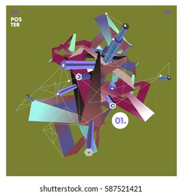 Vector of triangle geometric design. Modern and memphis style banner abstract backgrounds for poster, message presentations or identity layouts.