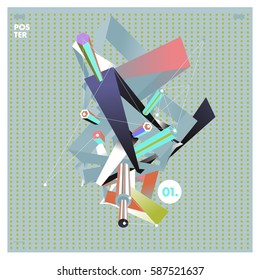 Vector of triangle geometric design. Modern and memphis style banner abstract backgrounds for poster, message presentations or identity layouts.