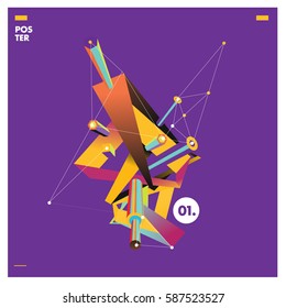 Vector of triangle geometric design. Modern and memphis style banner abstract backgrounds for poster, message presentations or identity layouts.