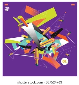 Vector of triangle geometric design. Modern and memphis style banner abstract backgrounds for poster, message presentations or identity layouts.