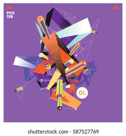 Vector of triangle geometric design. Modern and memphis style banner abstract backgrounds for poster, message presentations or identity layouts.