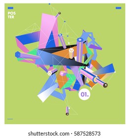 Vector of triangle geometric design. Modern and memphis style banner abstract backgrounds for poster, message presentations or identity layouts.