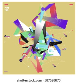 Vector of triangle geometric design. Modern and memphis style banner abstract backgrounds for poster, message presentations or identity layouts.