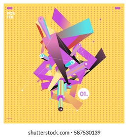 Vector of triangle geometric design. Modern and memphis style banner abstract backgrounds for poster, message presentations or identity layouts.