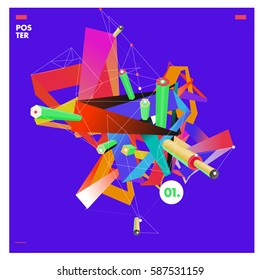 Vector of triangle geometric design. Modern and memphis style banner abstract backgrounds for poster, message presentations or identity layouts.