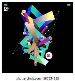 Vector of triangle geometric design. Modern and memphis style banner abstract backgrounds for poster, message presentations or identity layouts.