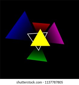 Vector triangle geompetric background.  Pantone colors RGB. For to make sweatshirts or shirts.