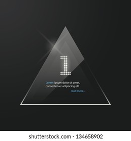 Vector triangle glossy panel, icon, banner.