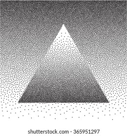 Vector triangle gradient background with black dots.