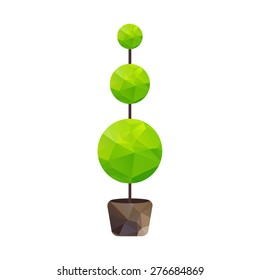Vector triangle green tree in pot