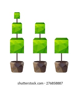 Vector triangle green tree in pot