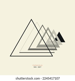 Vector triangle icon. Minimalistic triangle logo. Elegant logo label. Geometric shapes. Abstract art. Vector illustration