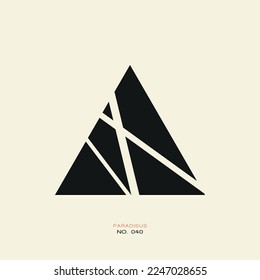 Vector triangle icon. Minimalistic triangle logo. Elegant logo label. Geometric shapes. Abstract art. Vector illustration