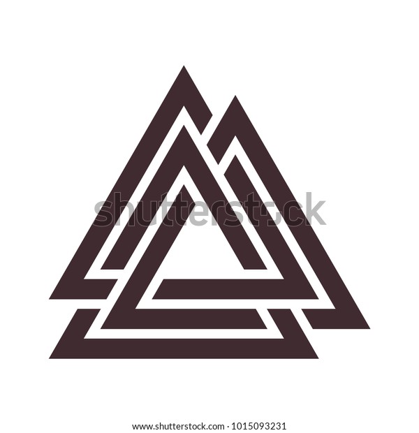 Vector Triangle Illustration Valknut Symbol Germanic Stock Vector ...