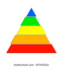 vector triangle infographic consists of five cells for analysis or statistics of different colors