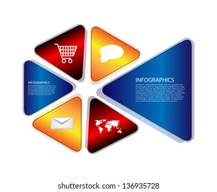 Vector triangle infographic. Next step. Isolation over white background. Layout for webpage or webdesign.