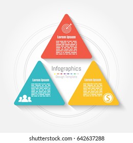 Vector Triangle Infographic Template. Business Concept With 3 Options, Parts, Steps Or Processes.